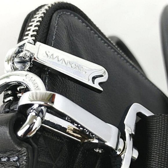 Sammons Medici Slim Black Leather Laptop Briefcase - Picture 7 of 8